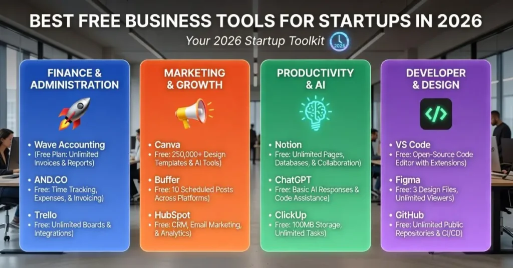 Best Free Business Tools for Startups in 2026